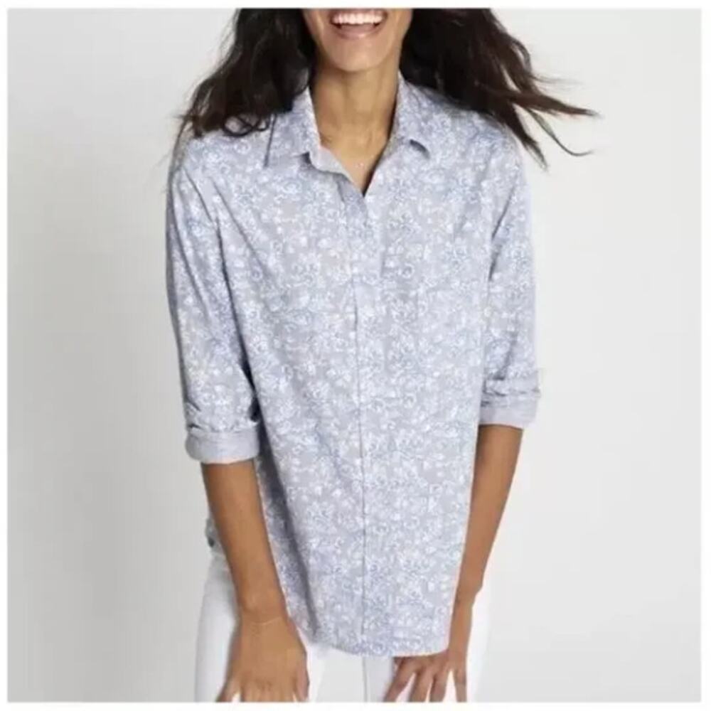 GRAYSON The Hero Button Down Shirt Henrietta Flower Cotton Sz L $148 {3G42}